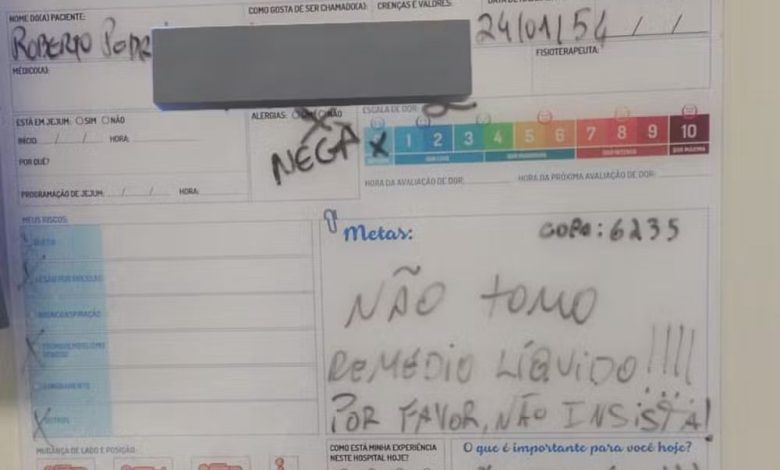 "Não tomo água, só coca zero" Dizeres do homem internado no Hospital São Rafael em Salvador