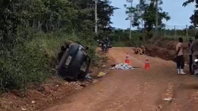 Acidente de carro no Riacho do Silva em Itaquara