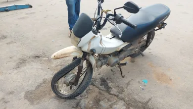Moto envolvida em acidente em Mutuípe
