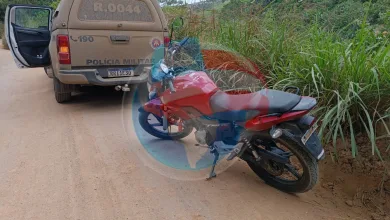 Moto Honda recuperada no Riacho da Cruz